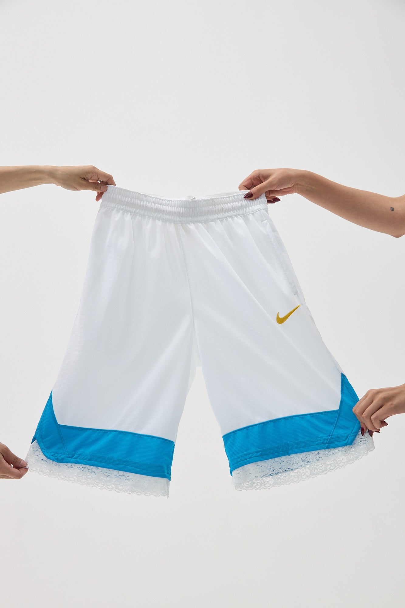 White Lace Women's Basketball Shorts